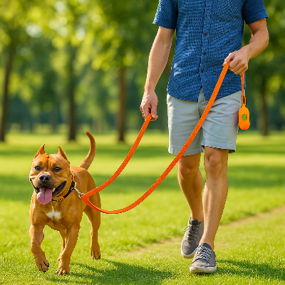 Laisse pour chien LeadForDogs orange, marcher chien