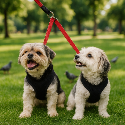 Laisses pour chien DimitriDog rouge assis chien