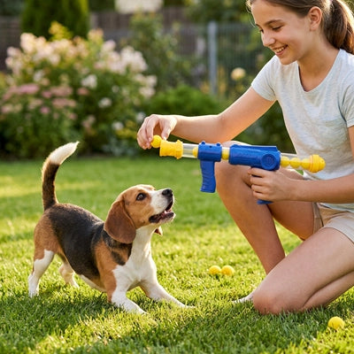 Lanceur de balle pour chien BallLauncher bleu, jouer, chien