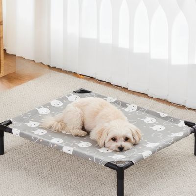 Lit chien ComfortOrthopaedic gris blanc coucher chien