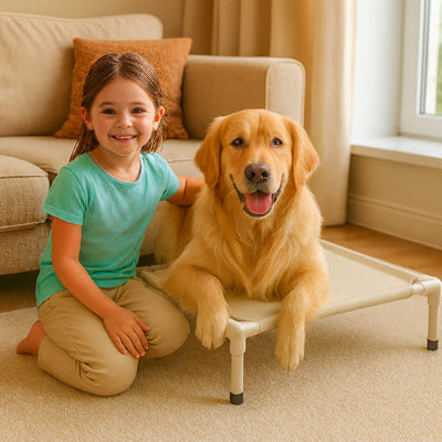 Lit chien MattressComfortPlus beige brun coucher chien