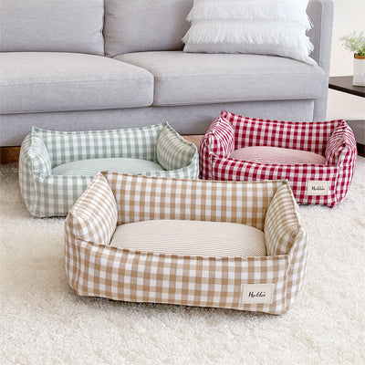 Lit chien OrthopediqueConfort vert rouge beige chien