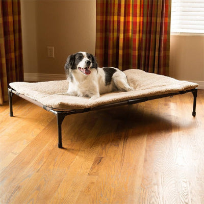 Lit de camp pour chien CampBed noir blanc grand chien