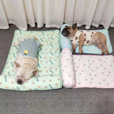 Lit pour chien ForCanineBeds rose vert chien