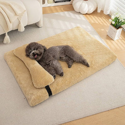 Lit pour chien LitForYourDog coucher jaune chien