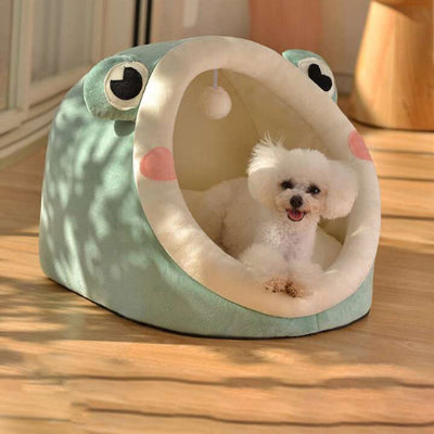 Lit pour chien UltraComfortable vert assis salon chien