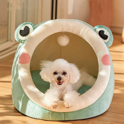 Lit pour chien UltraComfortable vert salon assis chien
