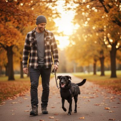 Manteau pour chien DogsArctic noir marcher parc chien