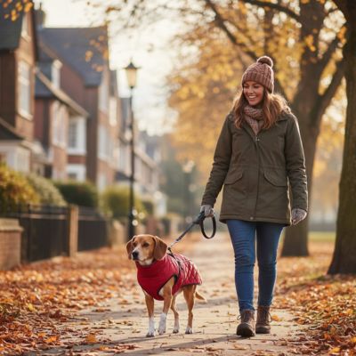 Manteau pour chien DogsArctic rouge marcher rue chien