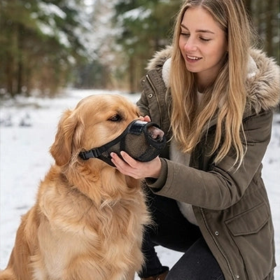 Muselière chien TheSafeComfort noir femme brun chien