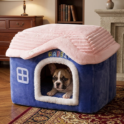 Niche chien FourSeasonsComfort bleu brun blanc couche chien