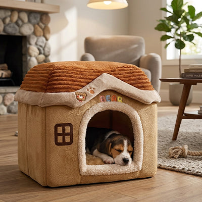 Niche chien FourSeasonsComfort brun salon couche chien