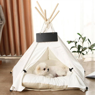 Niche chien intérieur SisDog blanc toile blanche chien