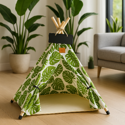 Niche chien intérieur SisDog tortue bambou vide chien