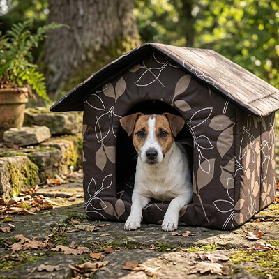 Niche pour chien ResistantHouse brun, couche blanc brun chien