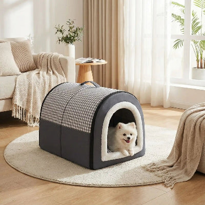 Niche pour chien intérieur Binou gris foncé chien