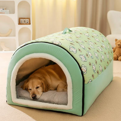 Niche pour chien intérieur CosyDesign vert brun, coucher chien