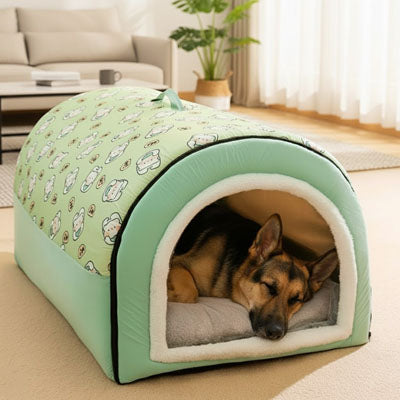 Niche pour chien intérieur CosyDesign vert noir, coucher chien