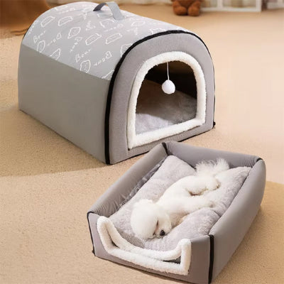 Niche pour chien intérieur Toupie gris dormir chien