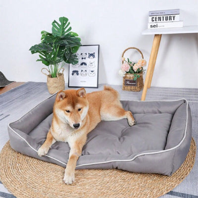 Panier chien ComfortableWashable gris assis salon chien