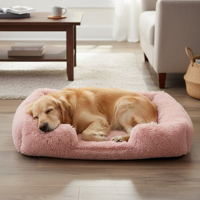 Panier chien ConfortPremium rose clair brun coucher chien