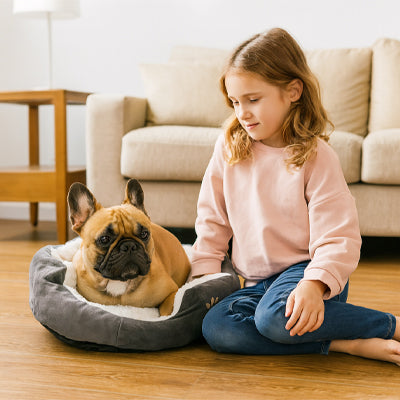 Panier chien PleasantComfort gris, coucher brun chien