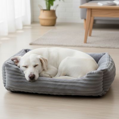 Panier chien VeryComfortable gris coucher blanc chien