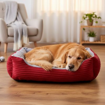 Panier chien VeryComfortable rouge coucher brun chien