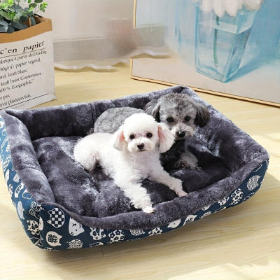 Panier pour chien ComfortableDurable bleu coucher blanc chien
