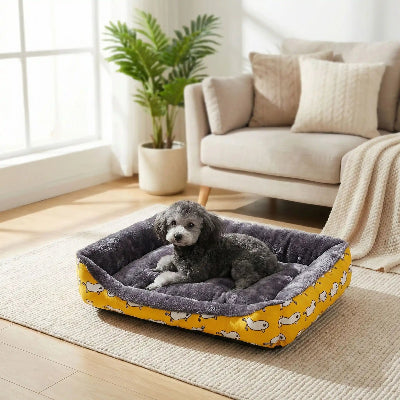 Panier pour chien ComfortableDurable jaune, coucher noir chien