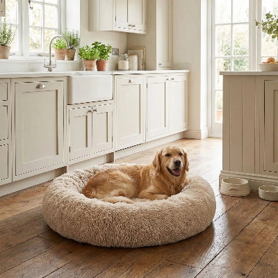 Panier pour chien ConfortDurable beige brun cuisine coucher chien