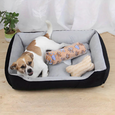 Panier pour chien ConfortLavable noir blanc brun coucher chien