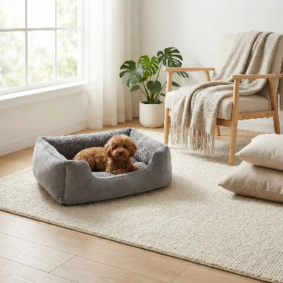 Panier pour chien CozyResistant gris brun coucher chien