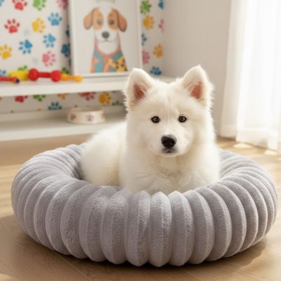 Panier pour chien HighlyComfortable gris blanc coucher chien