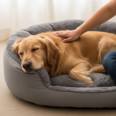 Panier pour chien UltraComfortable gris, coucher brun chien