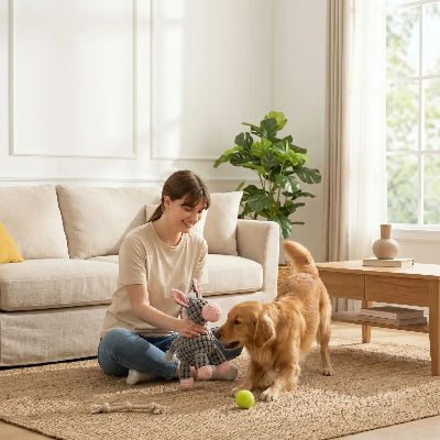 Peluche chien BeautifullySoft rose brun debout chien