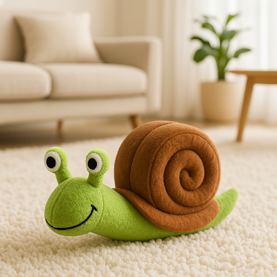 Peluche chien ToySnail escargot sourire, salon chien
