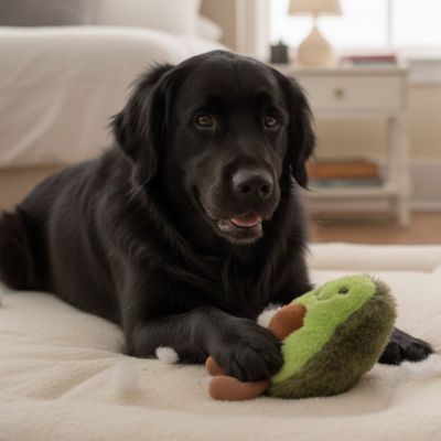 Peluche chien UltimateSoftness avocat noir tapis coucher chien
