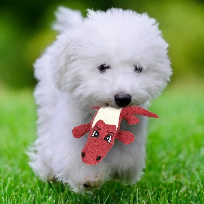 Peluche pour chien AlliPelu rouge, marcher chien