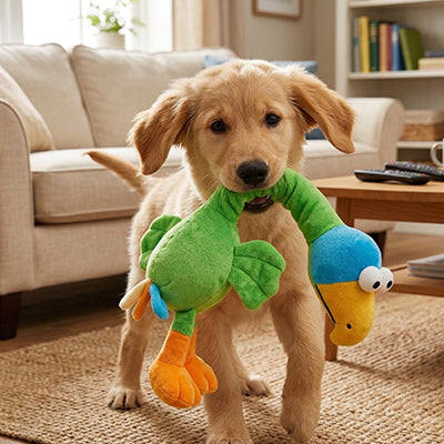 Peluche pour chien HyperDurable perroquet brun salon mâchoires chien