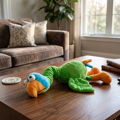 Peluche pour chien HyperDurable perroquet salon table chien