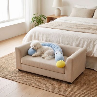 Peluche pour chien OrthopedicComfort bleu blanc dormir chien