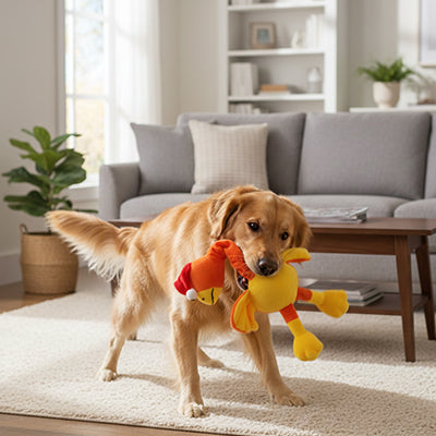 Peluche pour chien SuperDurable poulet debout brun salon chien
