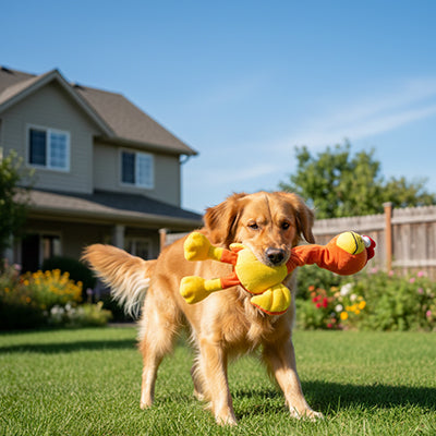 Peluche pour chien SuperDurable poulet dehors brun chien