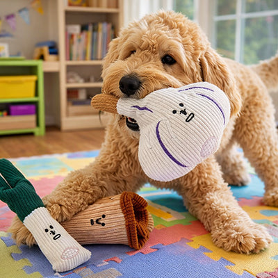Peluche pour chien UltraResistante légumes brun ail chien