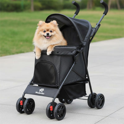Poussette chien PremiumComfort noir debout chien