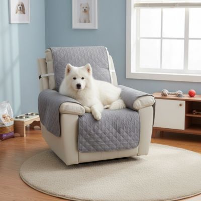 Protection canapé LongLastingComfort gris, couche blanc, chien