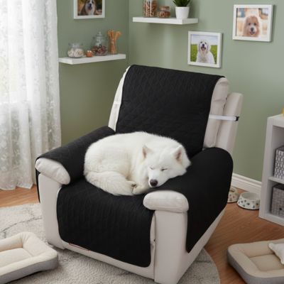 Protection canapé LongLastingComfort noir, couche blanc chien