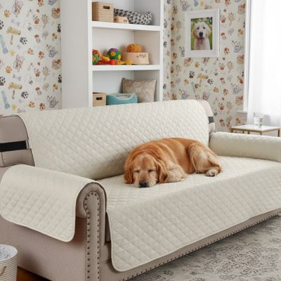 Protection canapé TheWashable camel, couche brun chien