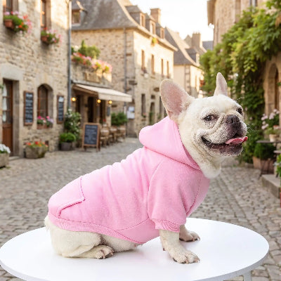 Pull chien DogCanineCoatPerson rose assis chien